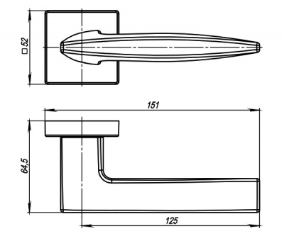Ручка дверная SQUID USQ9 SN-3 матовый никель