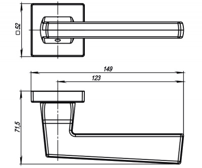 Ручка дверная GROOVE USQ5 SN/СР-3