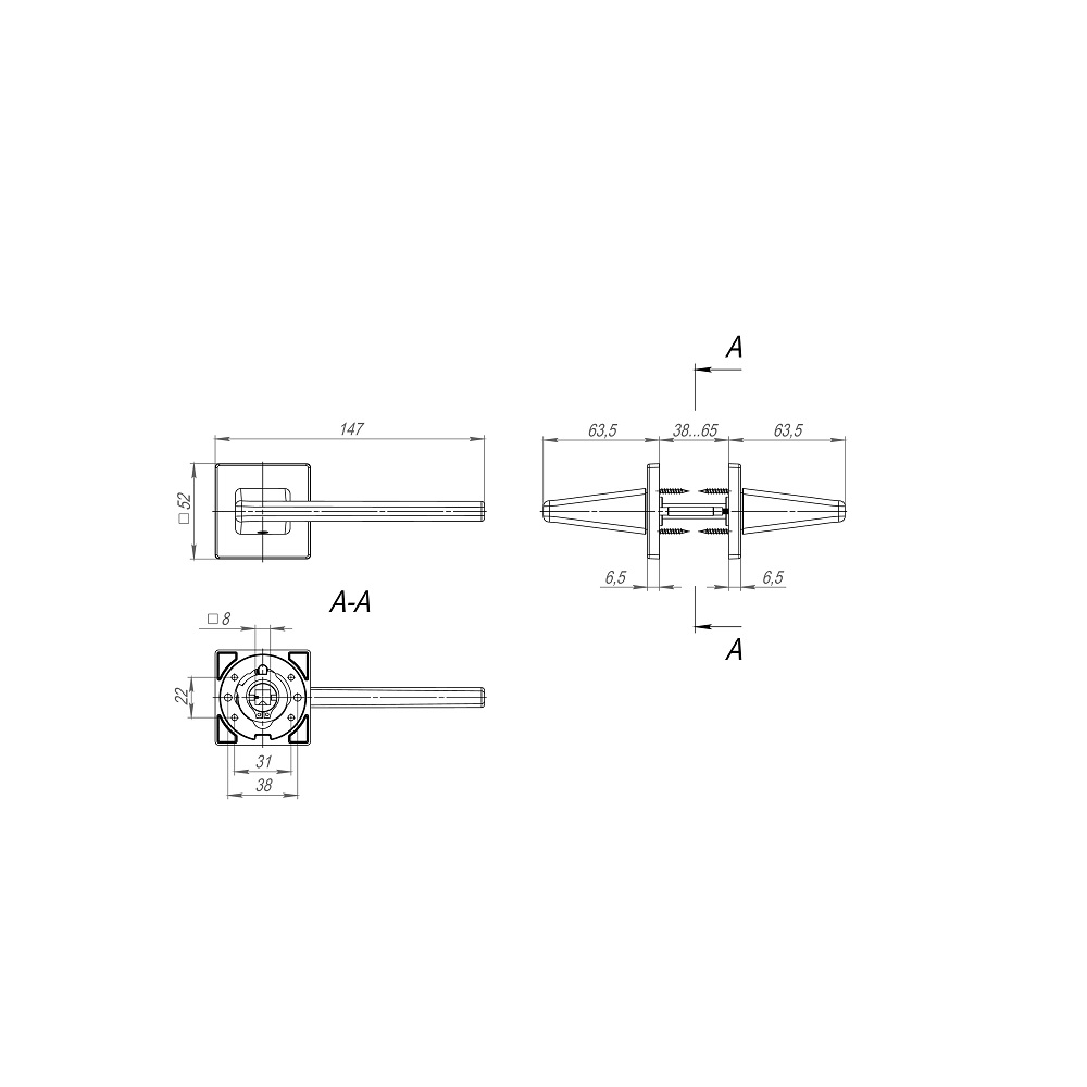 Ручка дверная PRIME SL CP-8